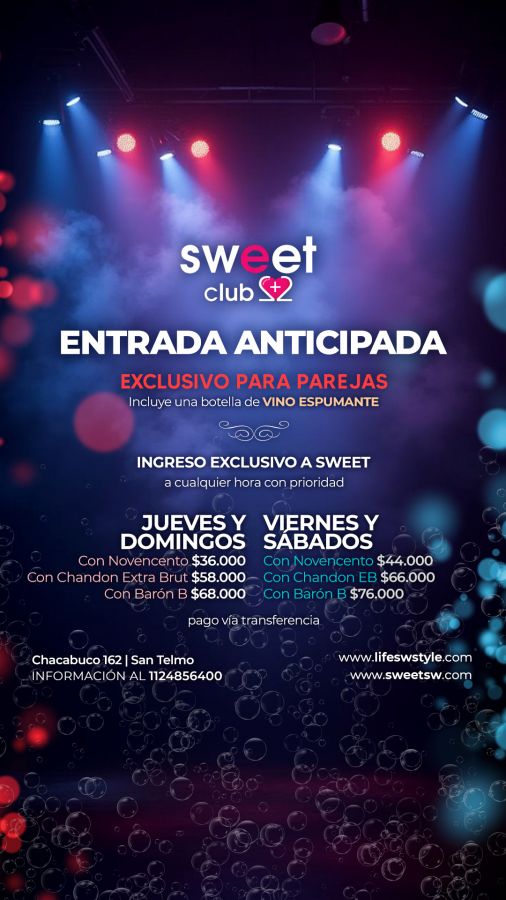 Vení a disfrutar las noches más sexys en Sweet Club