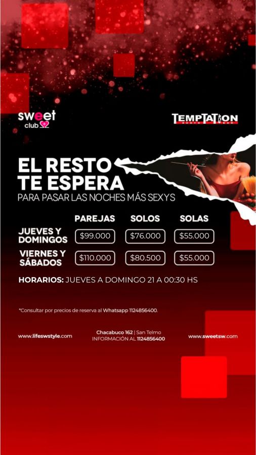 Disfruta las noches más sexys en Temptation Resto Bar