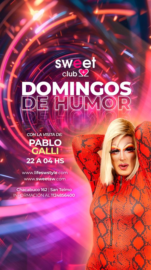 Domingos de Humor en Sweet Club junto a Pablo Galli