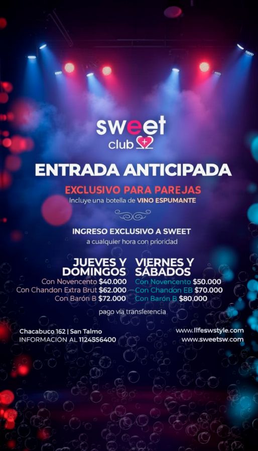 Vení a disfrutar las noches más sexys en Sweet Club