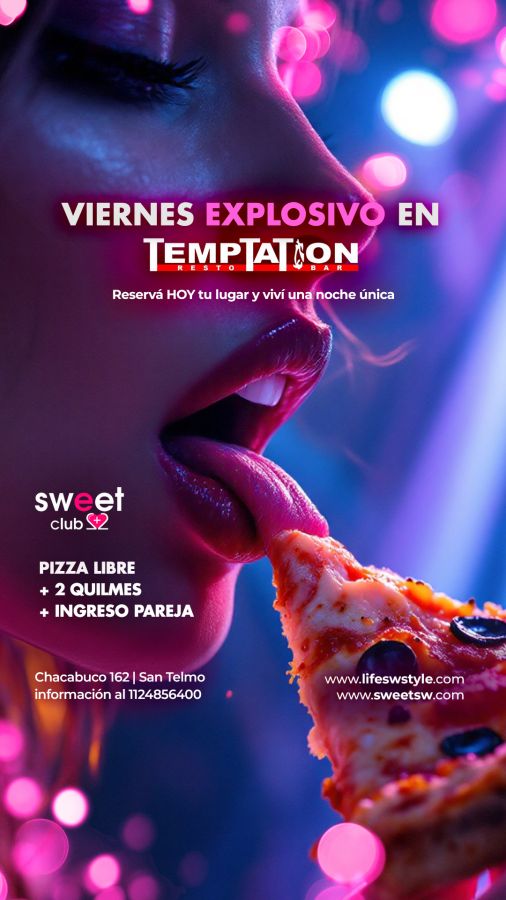 Viernes explosivo en Temptation 🍕🔥