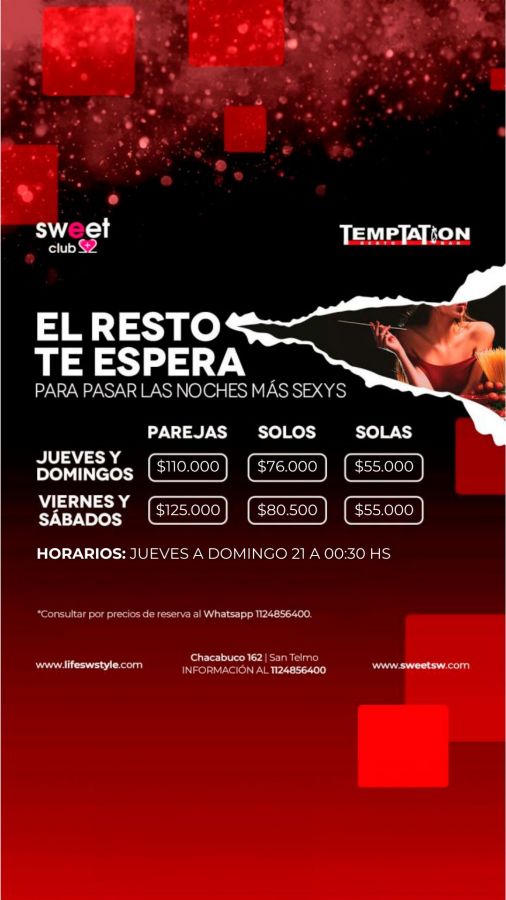 Disfruta las noches más sexys en Temptation Resto Bar