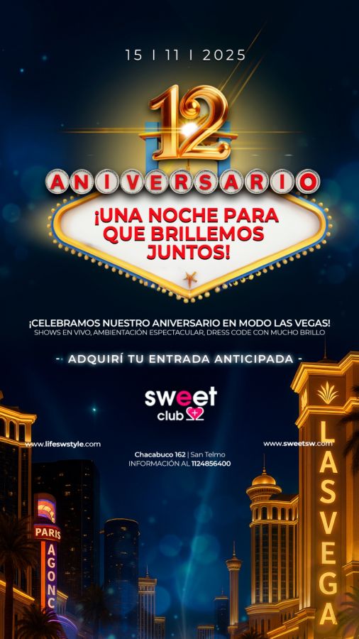 🎉 12 años de placer, luces y deseo… el show recién empieza.